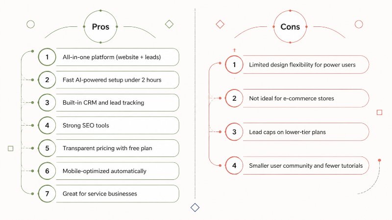 Pro & Cons comparison about Clicksites Website Builder