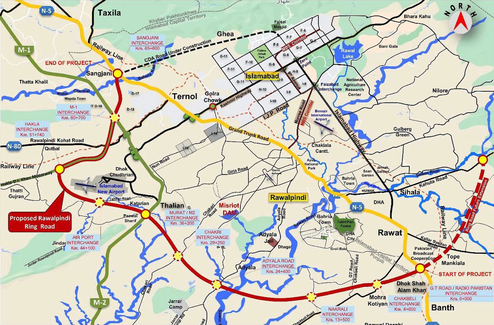 Map of Islamabad Rawalpindi Ring Road