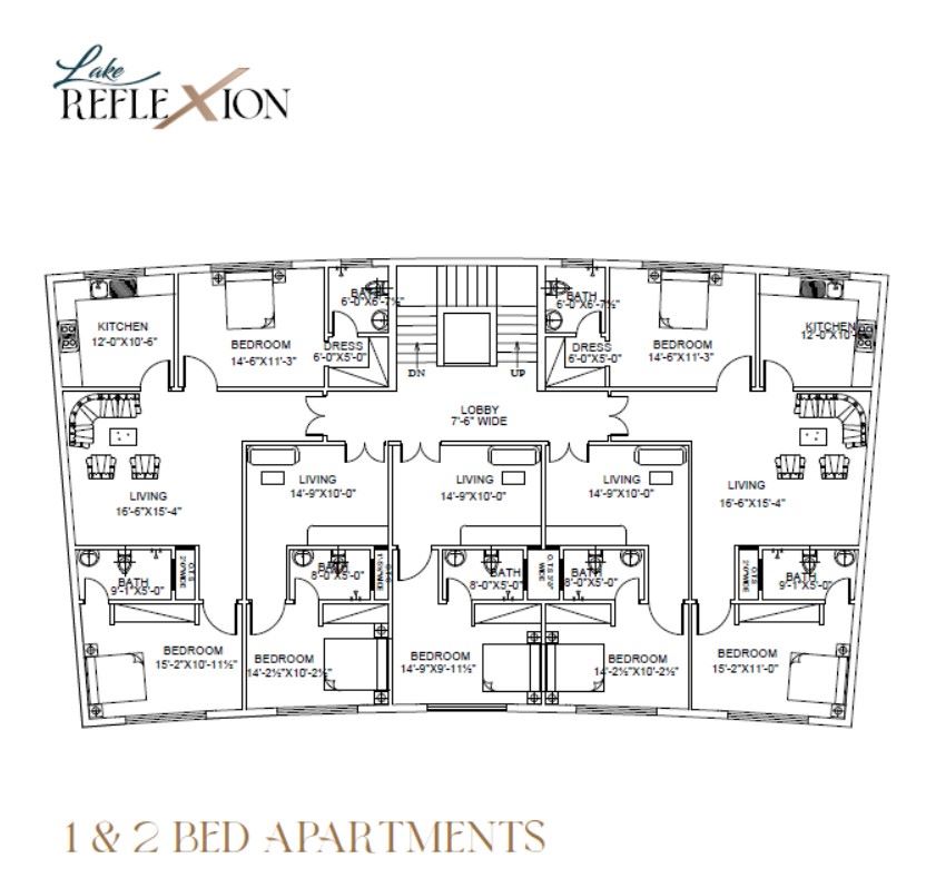 Lake Reflexion at Downtown Parkview Islamabad -1-2 bedroom Layout