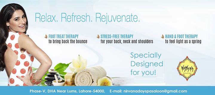 Nirvana Spa Salon Lahore is located in DHA, Phase V, Lahore. It is primarily  a day spa, salon and café.
