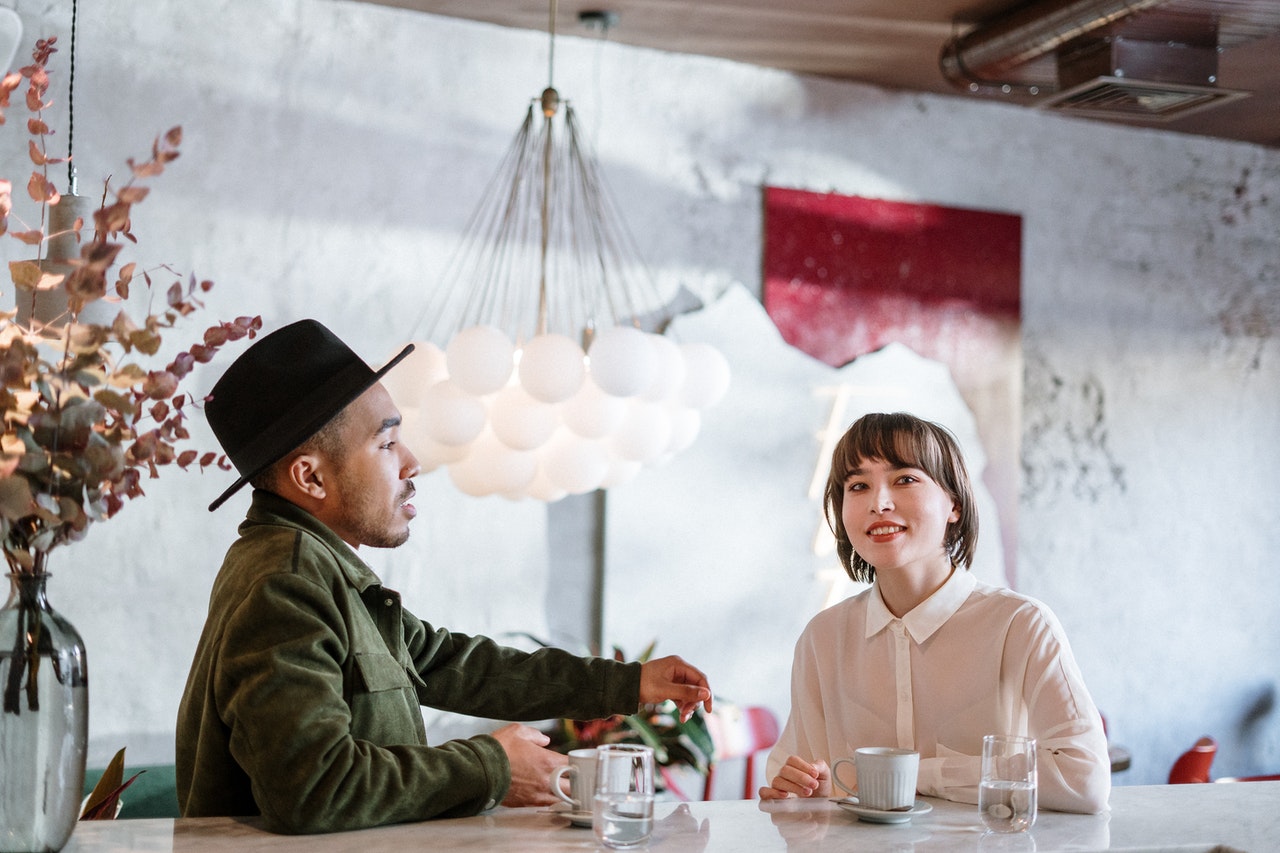 Couple talking on ENFP personality types