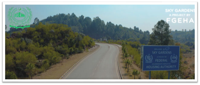 Main Road in Sky Gardens Housing Islamabad