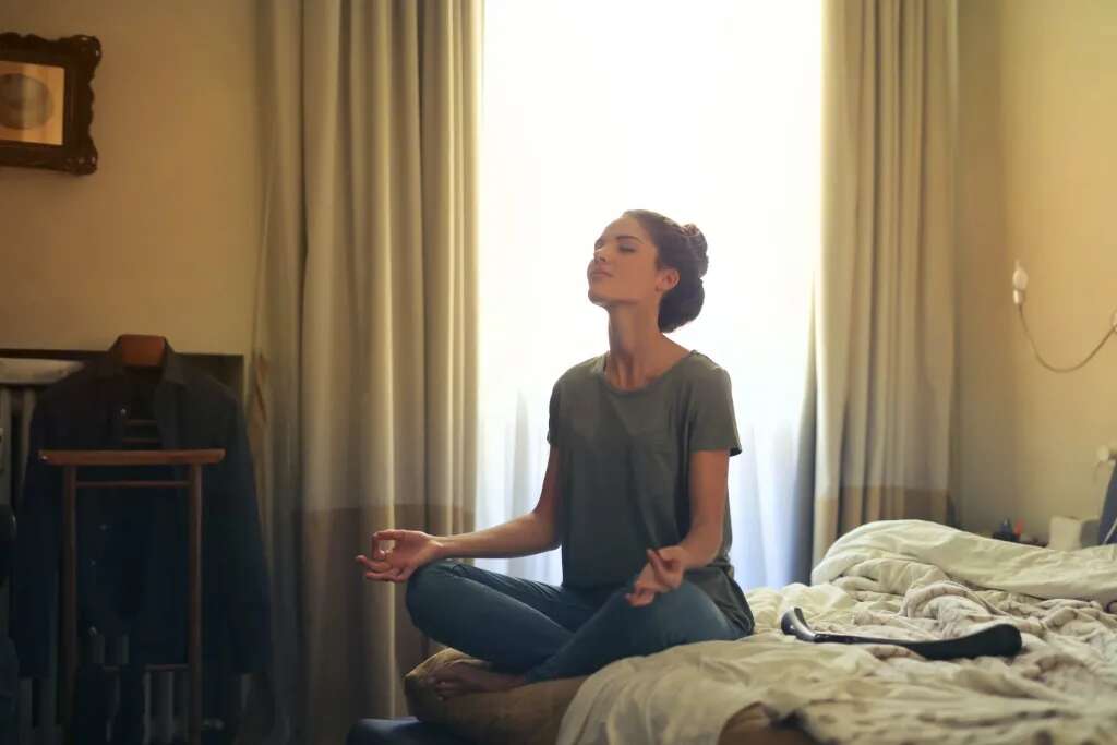 Woman in a yoga posture