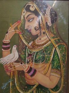 single anarkali in painting