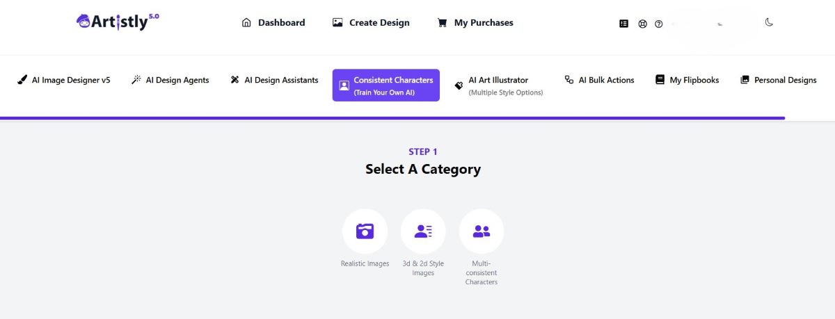 Artistly AI Image Software AI Consistent Characters