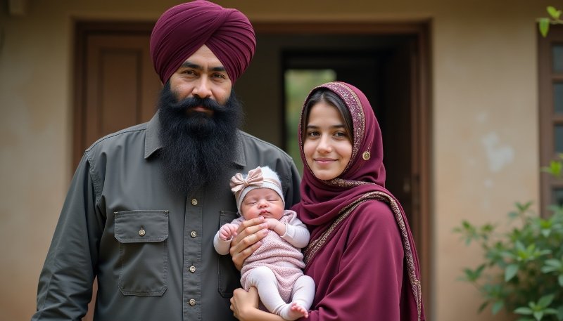 Indicative Reference Image: Boota Singh and Zainab & Their Newborn Baby Girl in India