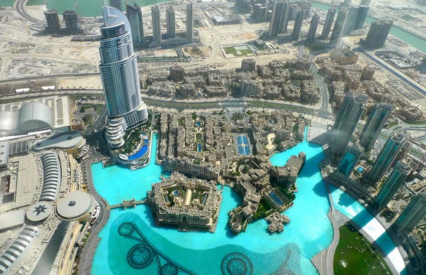 Burj Khalifa Dubai aerial view